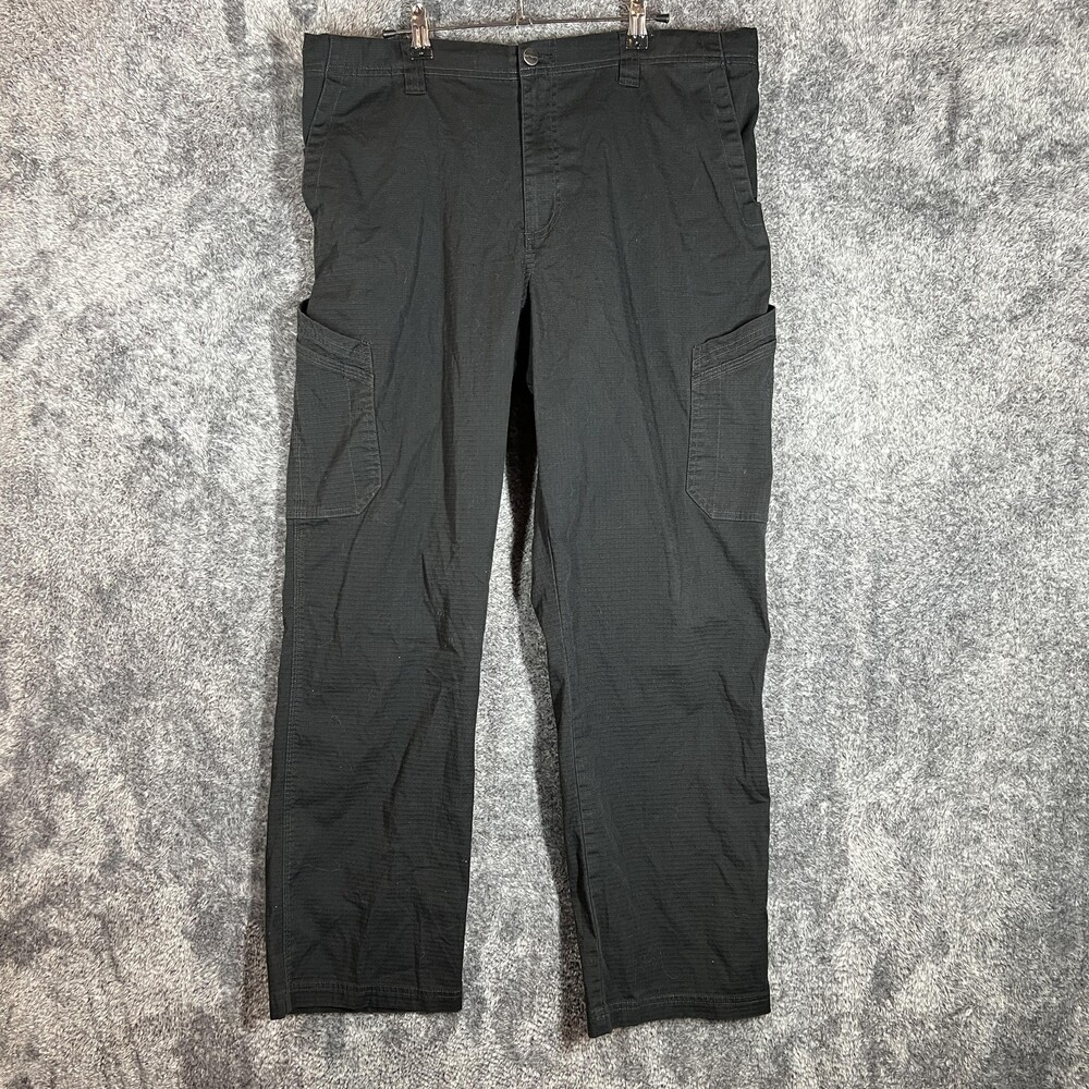 Carhartt Pants Mens XL Black Cargo Stretch Elastic Waist Workwear Canvas Ripstop